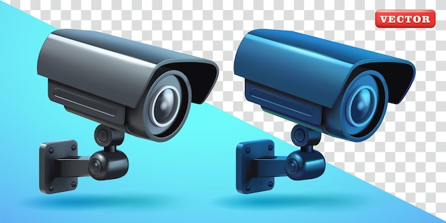 Cámara de seguridad vectorial 3D adecuada para elementos de seguridad y diseño