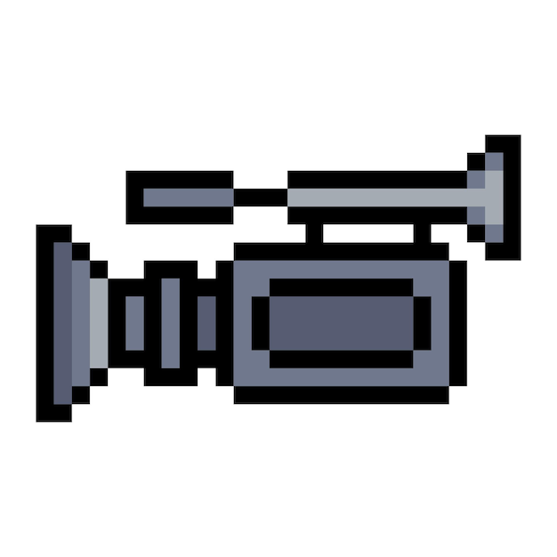 Cámara de vídeo digital en estilo de arte de píxeles