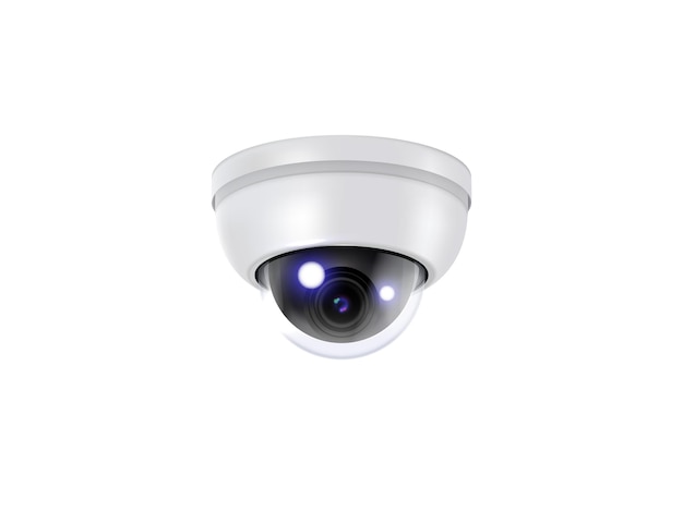 Cámara de vigilancia aislada vectorial de seguridad de CCTV de cúpula realista para sistemas de seguridad