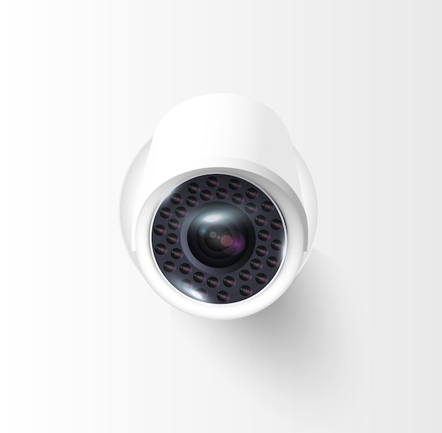 Cámara de vigilancia seguridad sistema de protección del hogar conjunto decorativo vector aislado