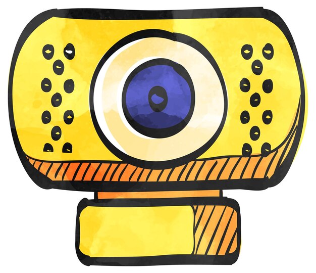 Cámara web de icono de estilo acuarela