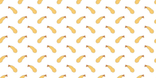 Camarones Fritos Tempura Comida Japonesa Patrones Sin Fisuras Diseño Plano