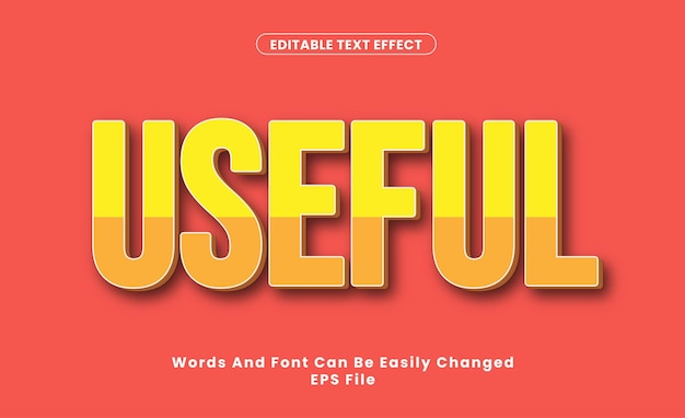 Se cambia la palabra y la fuente del efecto de texto útil editable