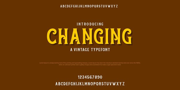 CAMBIANDO Elegante tipografía de fuente de alfabeto vintage Tipografía de diseño moderno