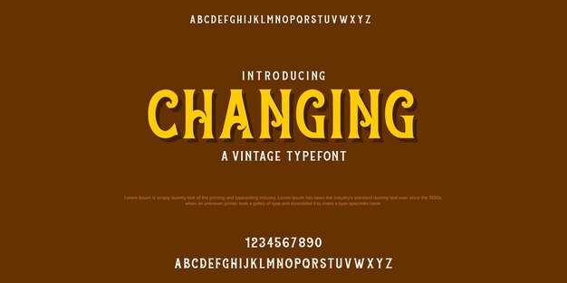 CAMBIANDO Elegante tipografía de fuente de alfabeto vintage Tipografía de diseño moderno