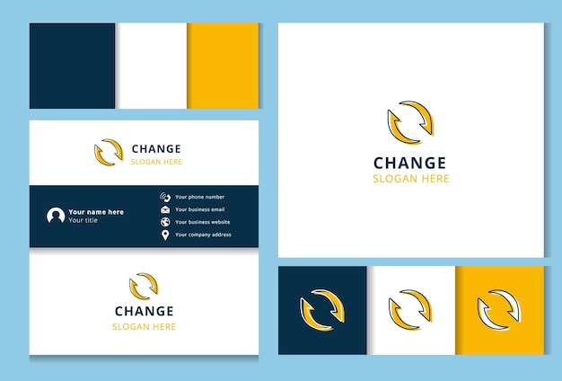 Cambiar el diseño del logotipo con eslogan editable Marca de libro y plantilla de tarjeta de visita