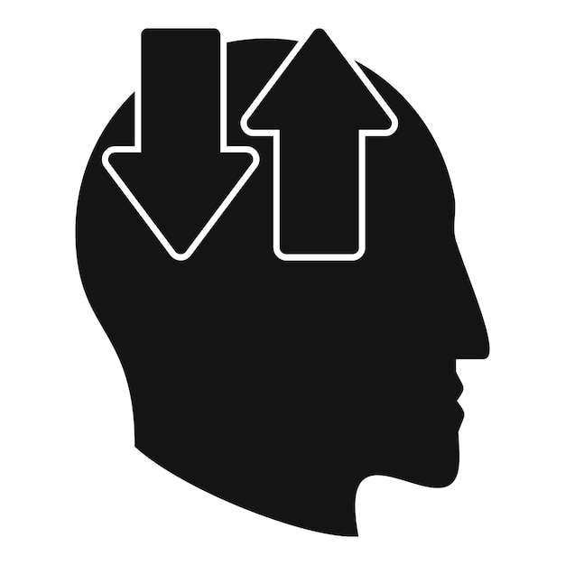 Cambiar el icono de la estantería de memoria vector simple persona de la mente