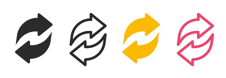 Vector cambiar icono de intercambio pictograma reemplazar intercambio girar botón línea contorno arte trazo símbolo