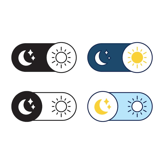 Cambiar icono vector ilustración modo día modo noche en fondo aislado concepto de signo de sol luna