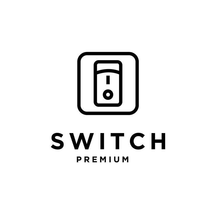 Vector cambie el logotipo con el diseño del icono de encendido y apagado