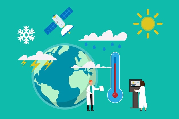 Vector cambio climático calentamiento global