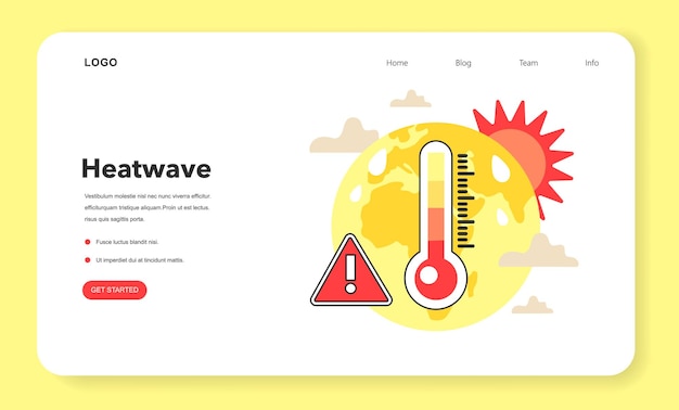 Cambio climático que causa ondas de calor anormales banner web o aterrizaje