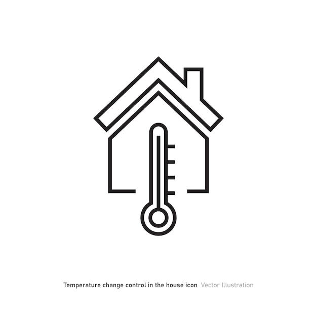 Cambio de control de temperatura en la ilustración vectorial del diseño del icono de la casa