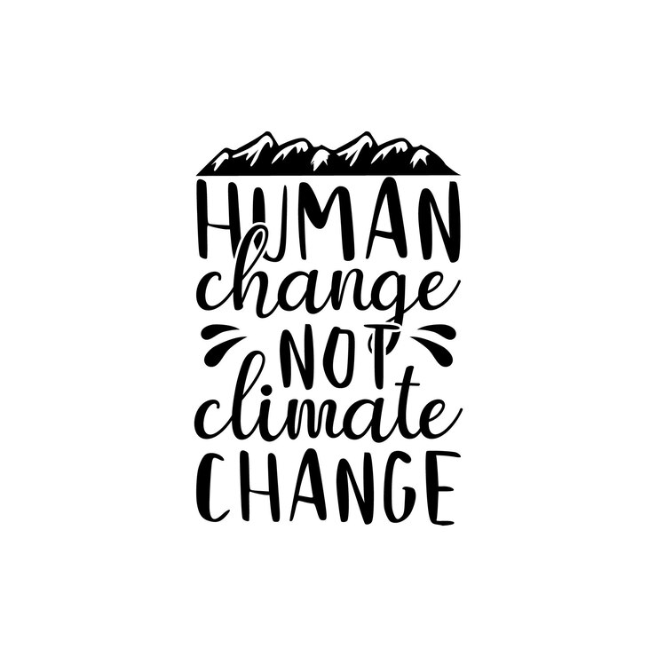 Cambio humano, no cambio climático, diseño de camiseta vectorial Diseño de camiseta del día de la Tierra