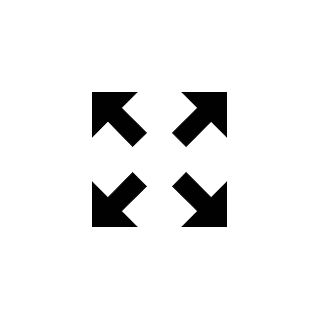 Cambio de tamaño expandir flechas cuatro flechas dirección expandir icono redimensionar icono flecha icono interfaz ui símbolo ux