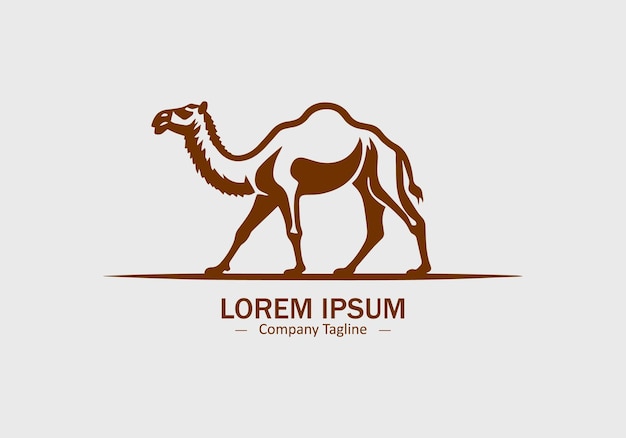 Camello para el eid al adha Logotipo Diseño del icono Silhueta vectorial aislada