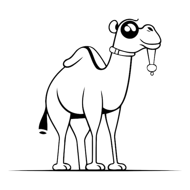 Camello en estilo plano Ilustración vectorial personaje de dibujos animados lindo