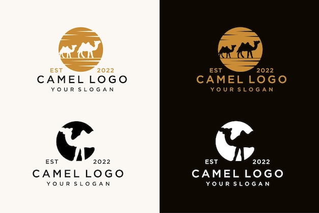 Camellos árabes de la caravana del logotipo