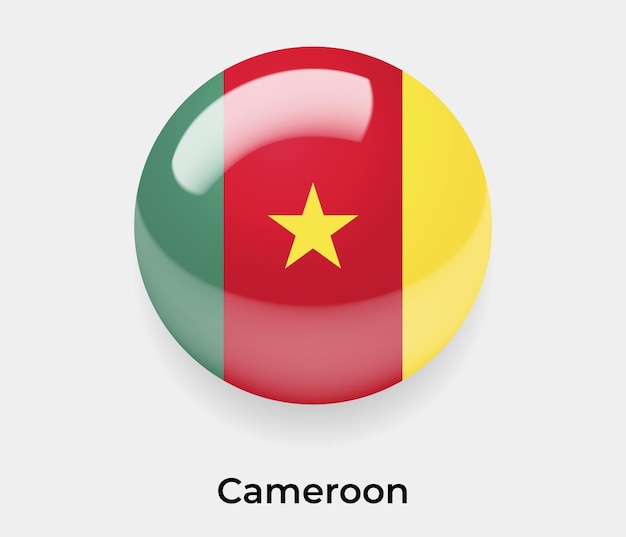 Camerún bandera brillante burbuja icono vector ilustración