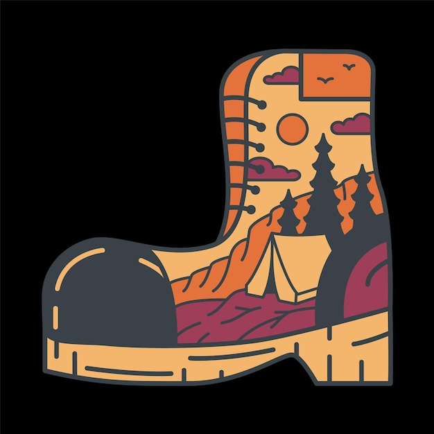 Caminante ilustración gráfica arte vectorial diseño de camiseta
