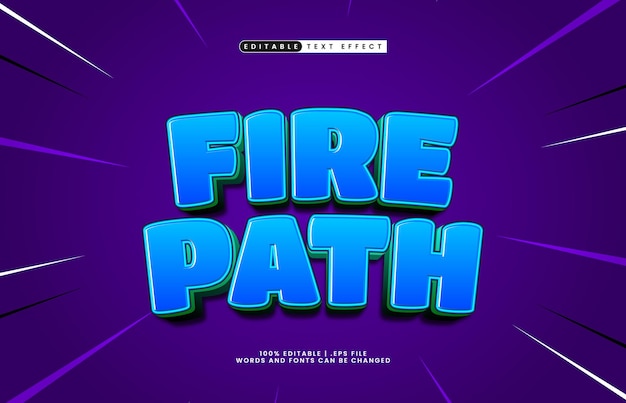 camino de fuego efecto de texto editable con un juego y estilo de texto alegre
