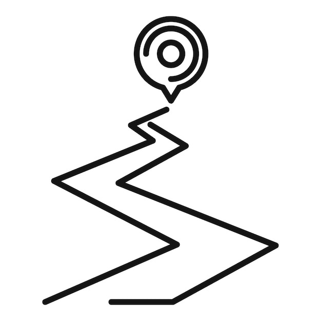 Camino lineal hacia el icono objetivo