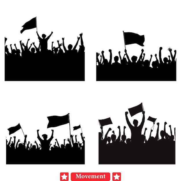 Camino hacia el progreso Movimiento político vibrante Iconos que inspiran esperanza y acción