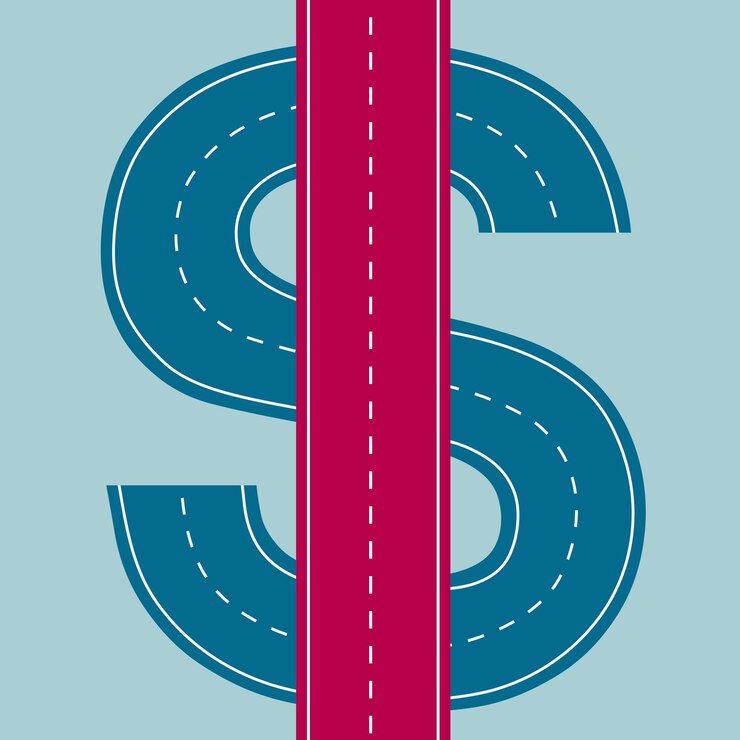 Vector camino a la riqueza, diseño de concepto financiero. aislado sobre fondo azul.