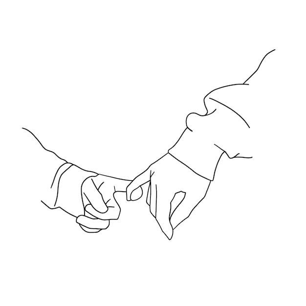 El camino a seguir Una mano de ayuda se extiende para la salvación Dos personas unen sus manos Un gesto de confianza confiabilidad y ayuda El gesto está aislado en un fondo blanco Ilustración de vector plano