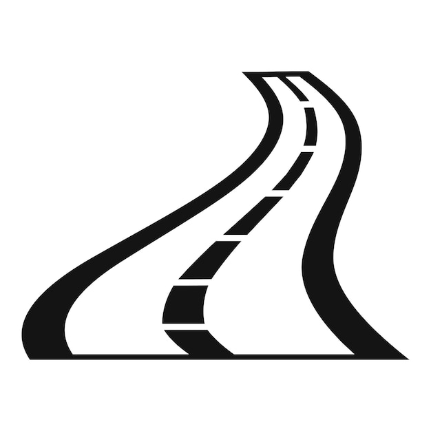 El camino sinuoso que conduce a un destino desconocido en blanco y negro