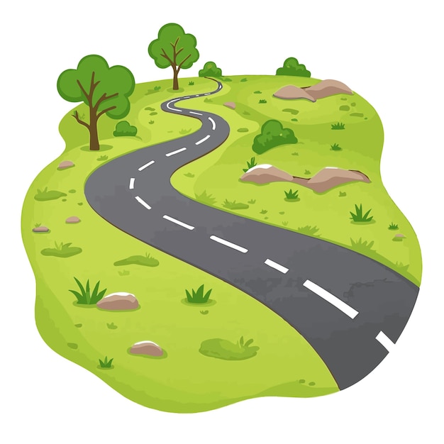 Un camino sinuoso a través de un paisaje verde y exuberante