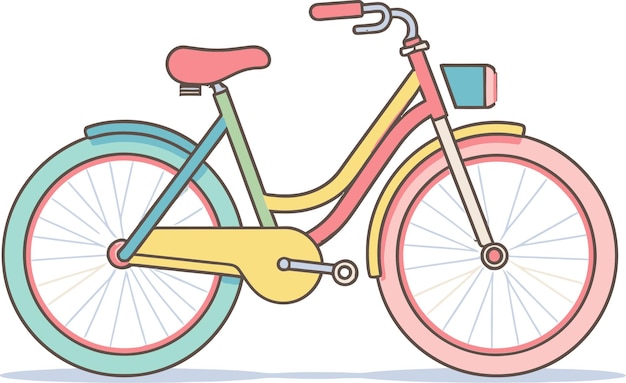 Vector caminos para bicicletas urbanas en vector ilustración vectorial de una cadena de bicicletas