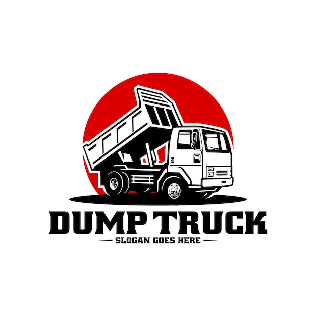 camión de la basura. vector de logotipo de ilustración premium de camiones