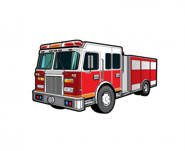 Camión de bomberos, carro bomberos de | Vector Premium