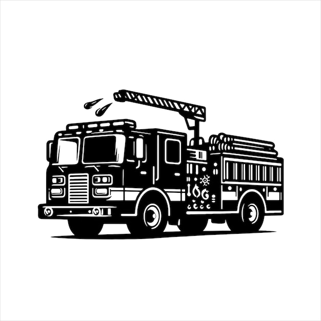 Vector camión de bomberos svg