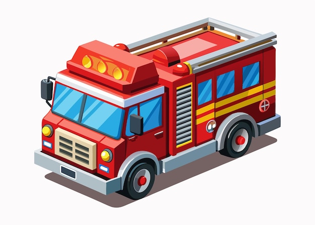 camión de bomberos vectorial de color negro sobre fondo blanco