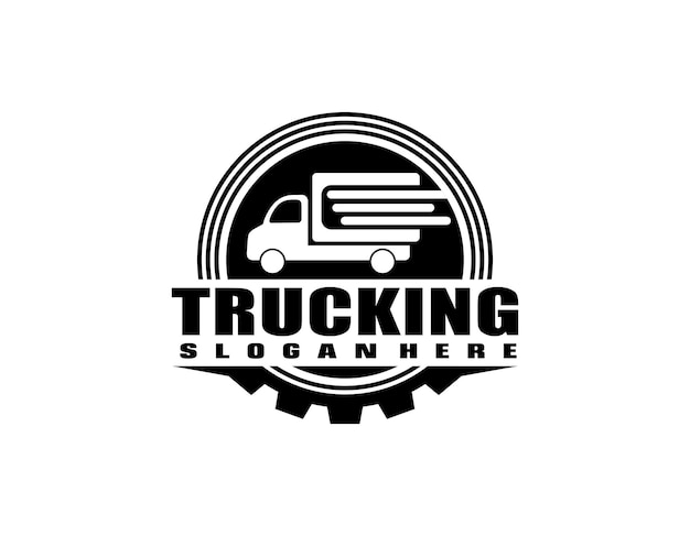 camión, camión, camión, semi, camión, aislado, logotipo, vector