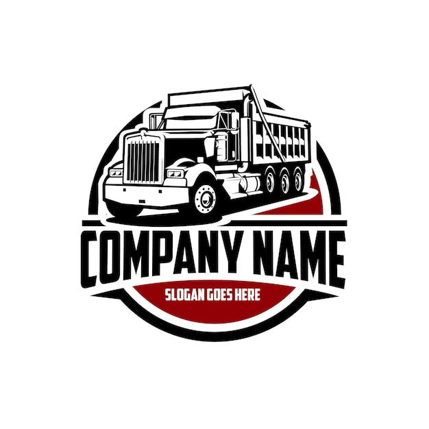 Camión de descarga de logotipo listo, conjunto de plantillas de vector aislado Mejor para la industria relacionada con el transporte