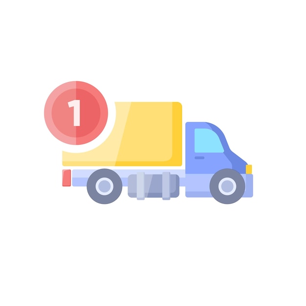 camión de entrega e ilustración en diseño plano