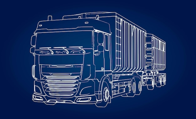 Camión grande con remolque separado, para el transporte de materiales y productos agrícolas y de construcción a granel.