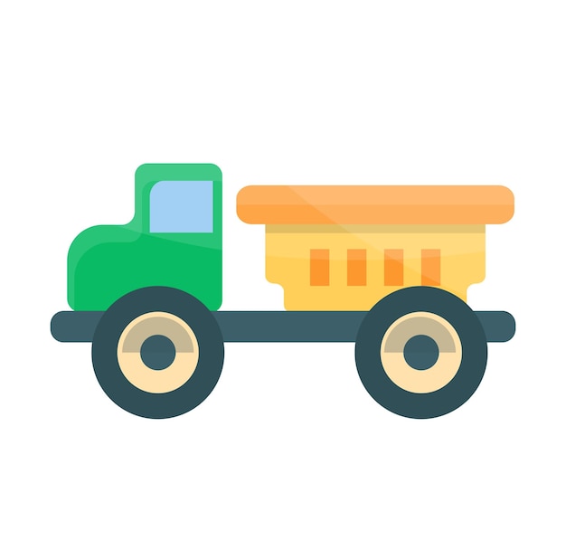 Vector camión de juguete para niños camión de juguete de niño colorido aislado ilustración de vector plano