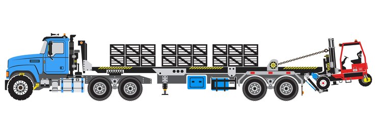 Camión Moffett en ilustración de vector de modelo de camión semi