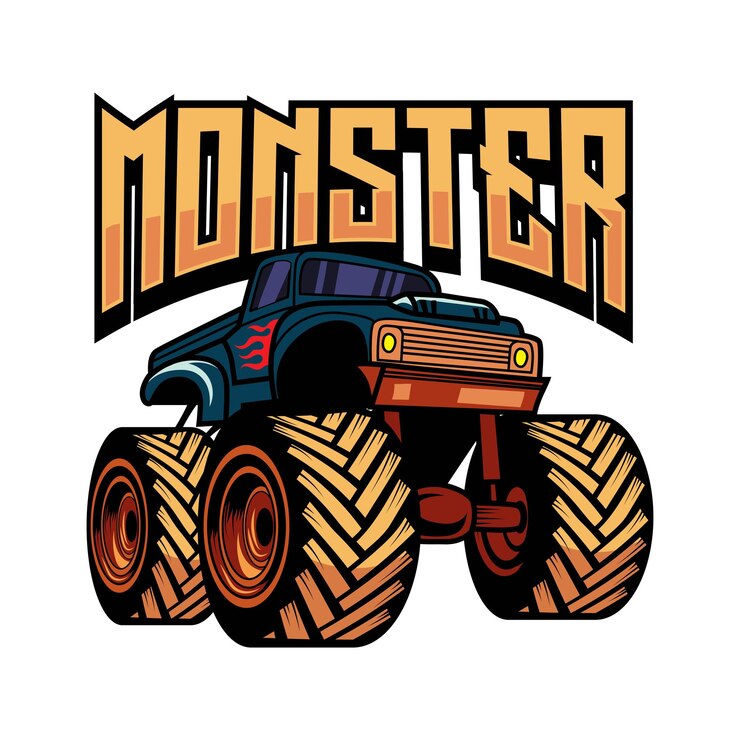 Vector el camión monstruo.