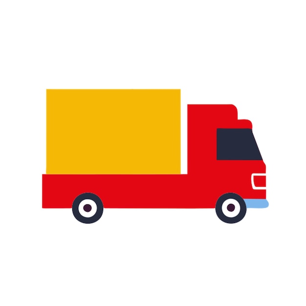 un camión que transporta un icono de casa modular