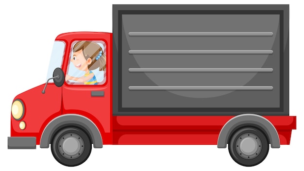 Vector camión de reparto en estilo de dibujos animados