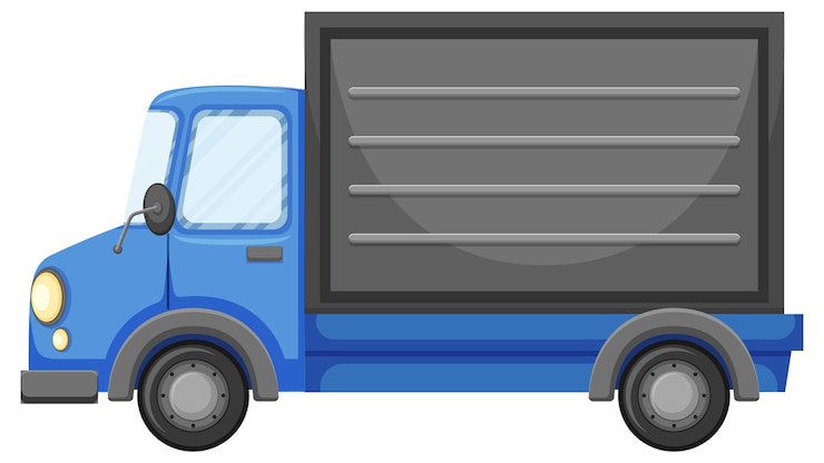 Vector camión de reparto en estilo de dibujos animados