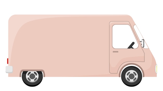 Camión rosa de estilo de dibujos animados aislado sobre fondo blanco Clipart de coche