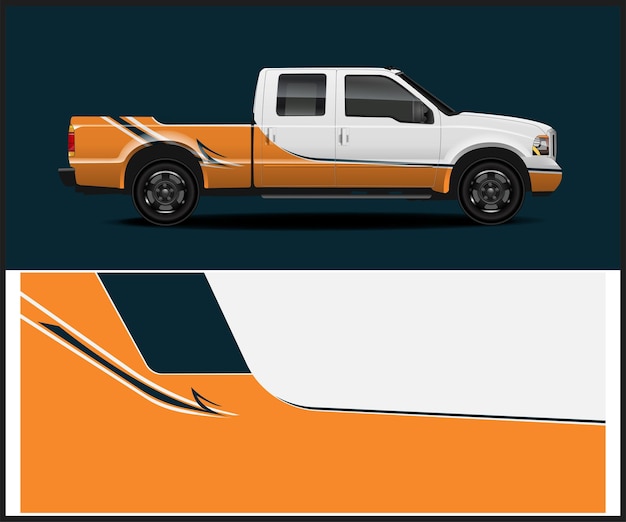 Camión con vector gráfico de diseño de envoltura de automóvil