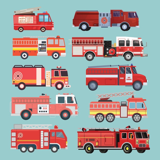 Vector camiones de bomberos