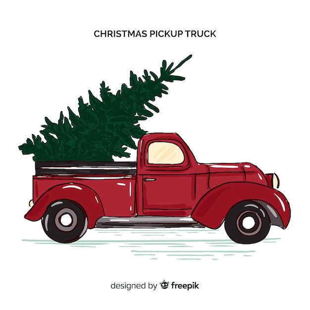 Camioneta con árbol de navidad